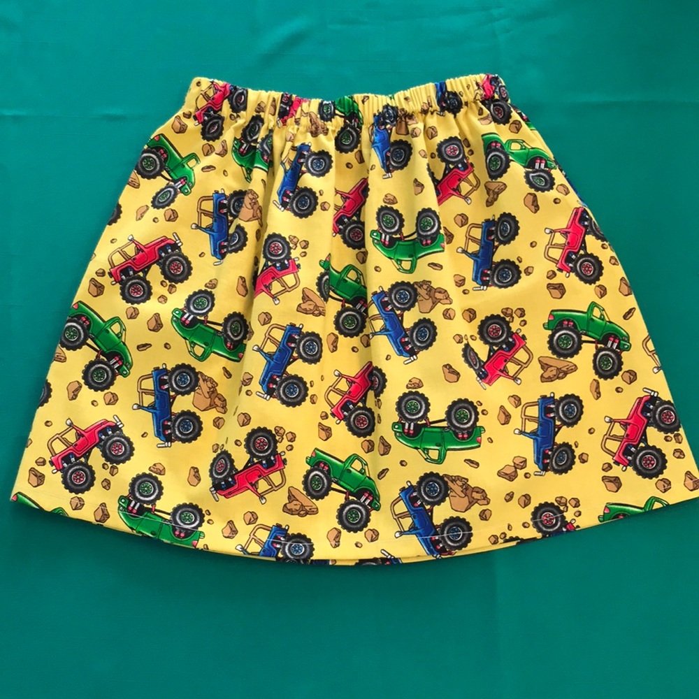 Girl’s Handmade Monster Truck print Skirt